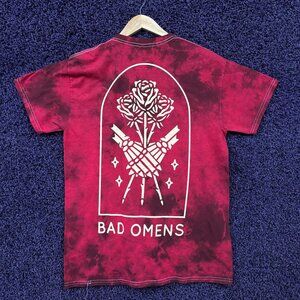 Bad Omens Testament Skeleton Bouquet Band Tie Dye T-Shirt M